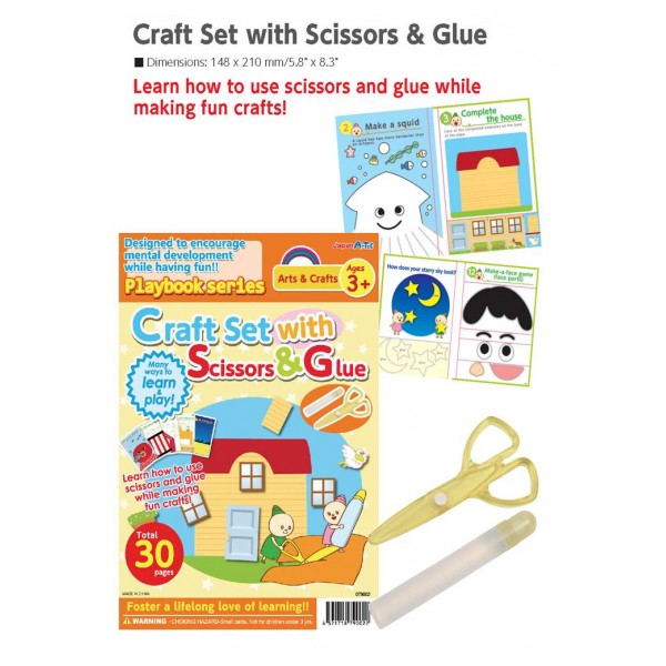 Craft Set With Scissors & Glue - Artec Art & Crafts 3+